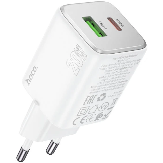 Сетевое зарядное устройство HOCO N41 White - 6942007617031 - фото 2