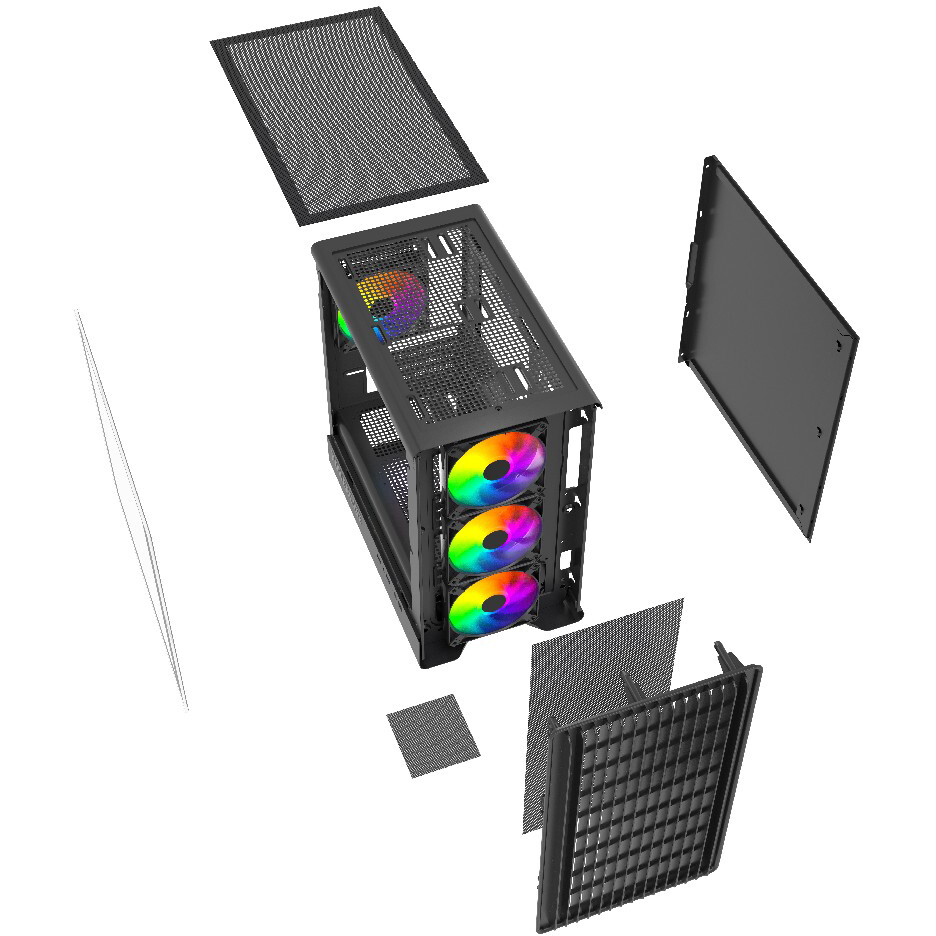 Корпус Powercase Mistral Micro C4B ARGB Black - CMMCB-A4 - фото 7