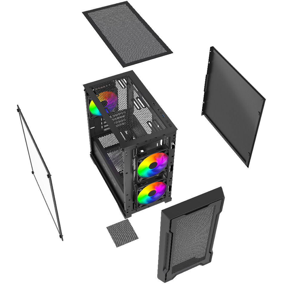 Корпус Powercase Mistral Micro X3B ARGB Black - CMMXB-A3 - фото 8