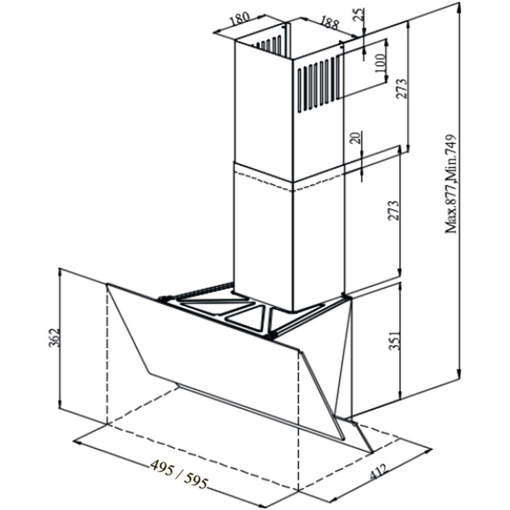 Вытяжка Monsher ROUEN 60 Noir Verre - фото 4