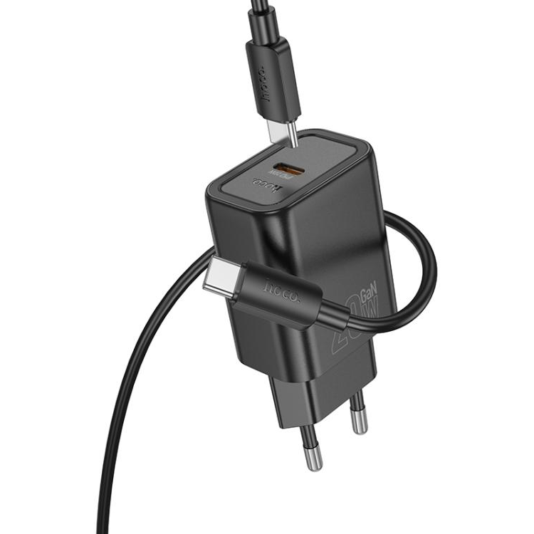 Сетевое зарядное устройство HOCO N60 Black + Type-C Cable - 6942007644211 - фото 2