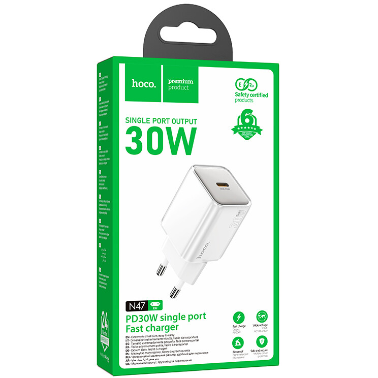Сетевое зарядное устройство HOCO N47 White - 6942007635363 - фото 3