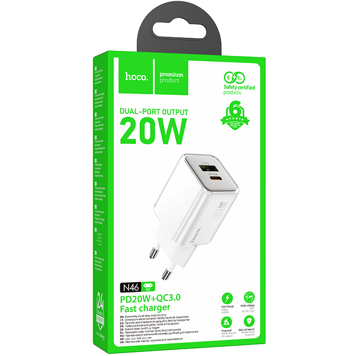 Сетевое зарядное устройство HOCO N46 White - 6942007635301 - фото 3