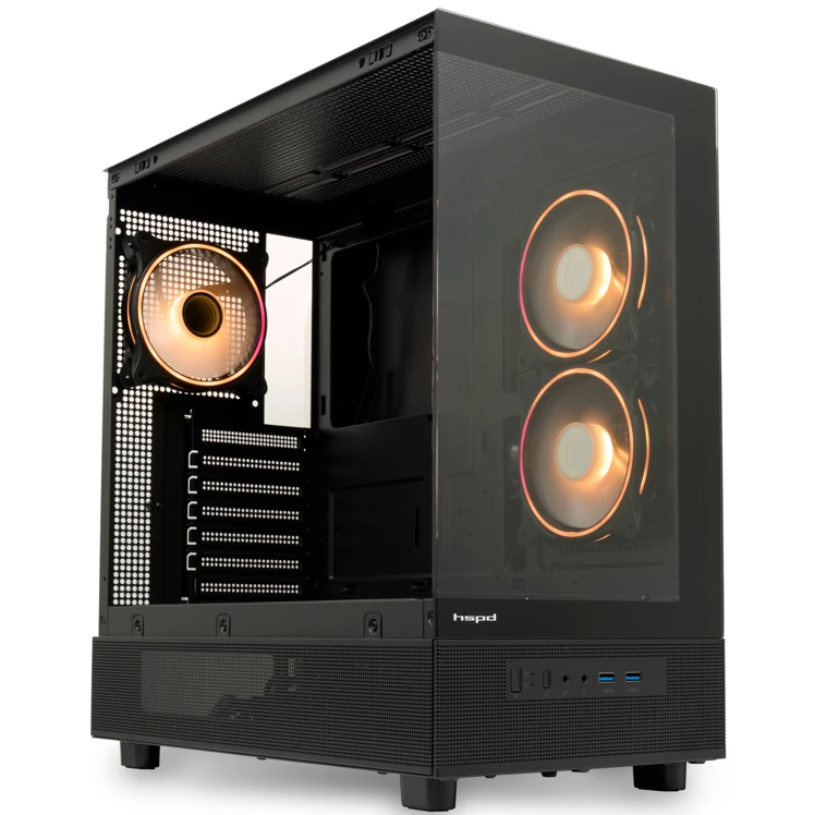 Корпус HSPD F710-TGBK-ARGB Black - фото 2