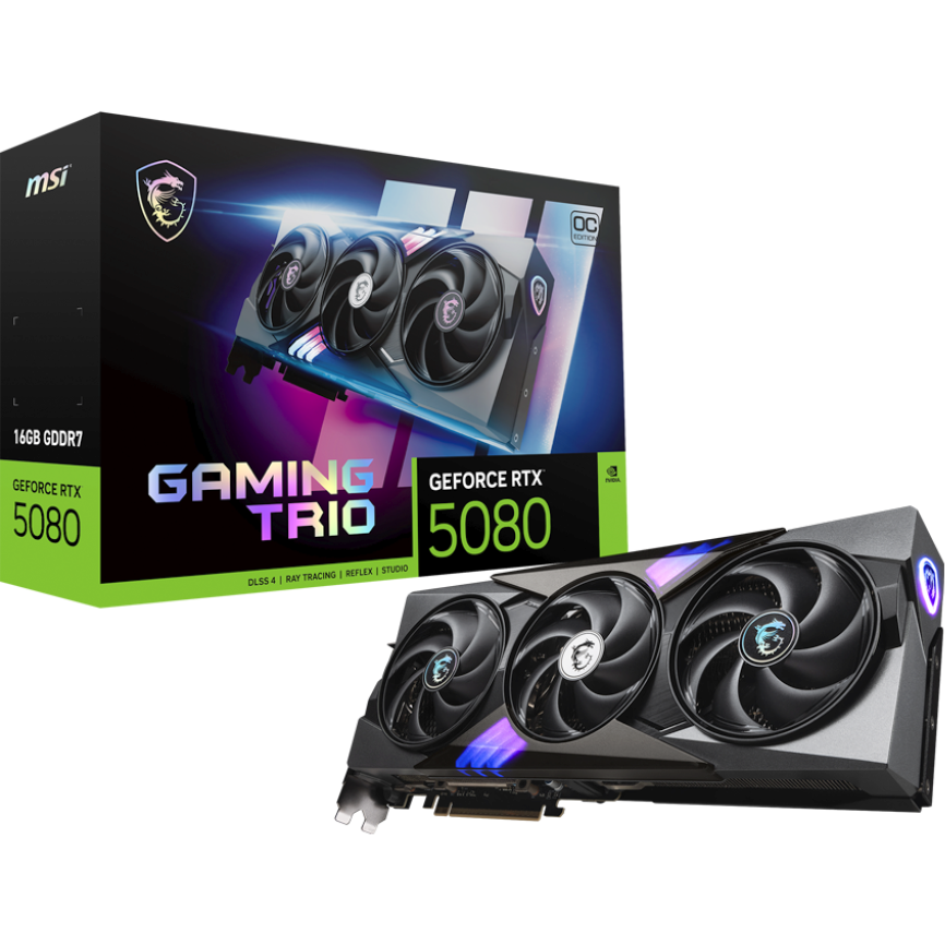 Видеокарта NVIDIA GeForce RTX 5080 MSI OC 16Gb (RTX 5080 16G GAMING TRIO OC) - фото 7