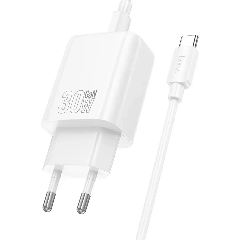 Сетевое зарядное устройство HOCO N63 White + USB-C - USB-C Cable - 6942007644402 - фото 2