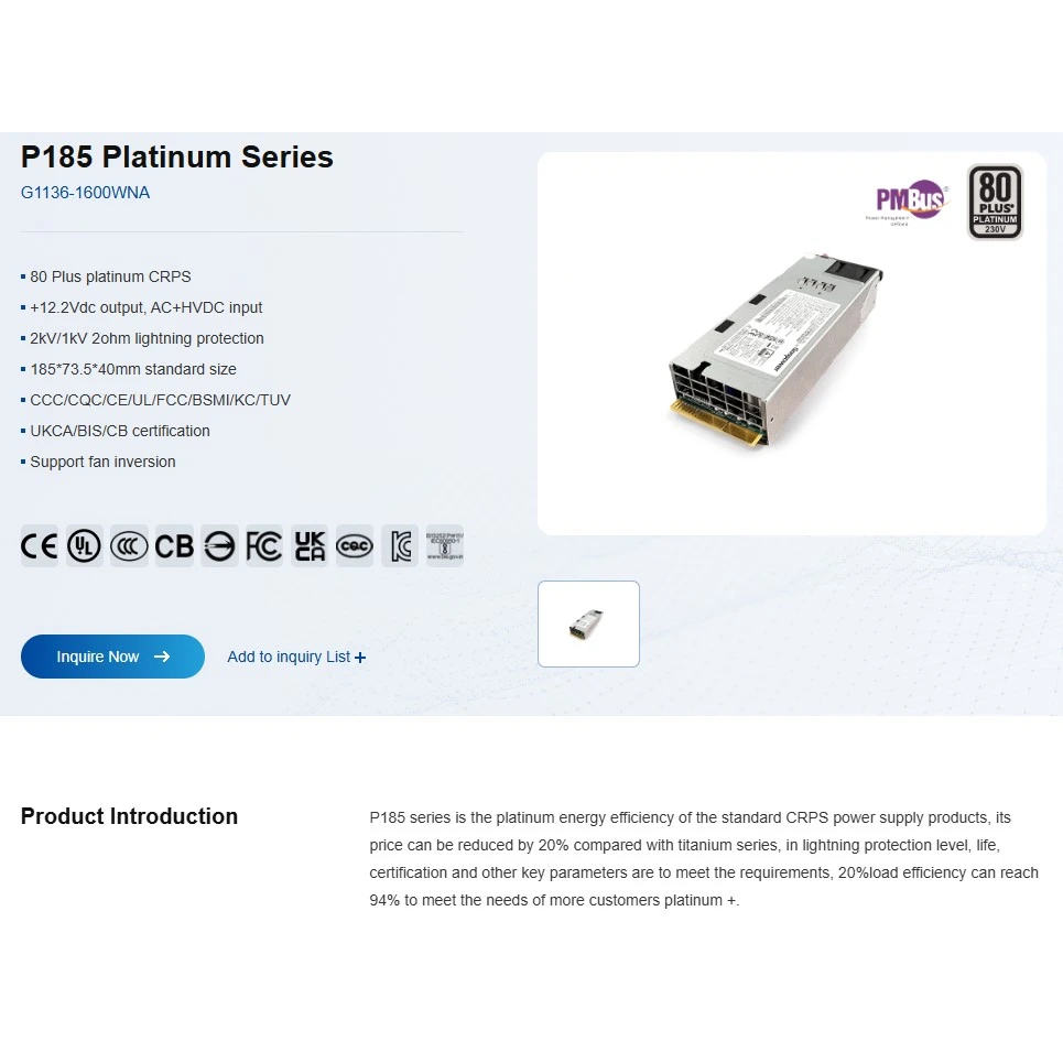 Блок питания Gospower G1136-1600WNA 1600W - фото 2