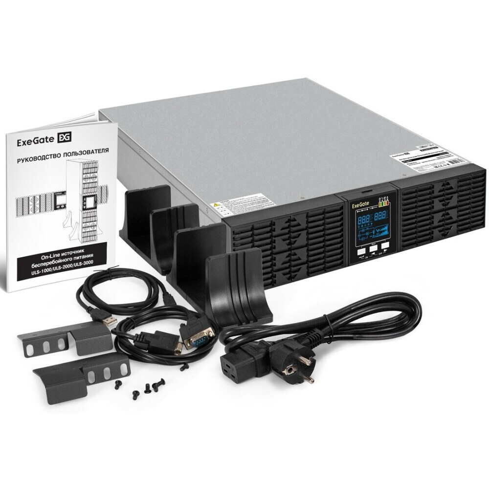 ИБП ExeGate PowerExpert ULS-2000.LCD.AVR.6C13.USB.RS232.SNMP.BC.2U (C13, USB) - EX297667RUS - фото 7