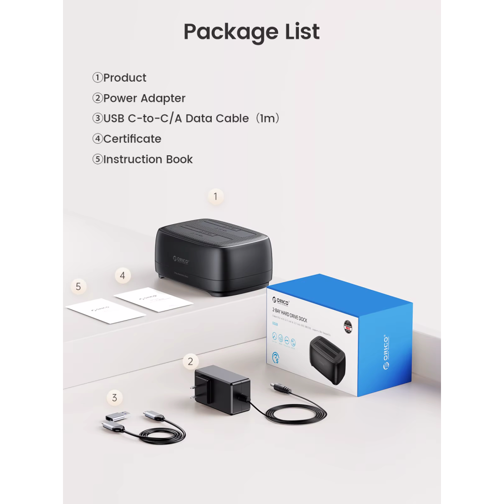 Док-станция для HDD Orico DD28C3 Black - ORICO-DD28C3-EU-BK-BP - фото 7