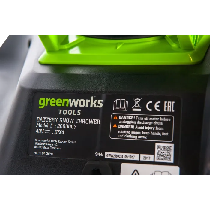 Снегоуборщик Greenworks GD40ST - 2600007 - фото 9