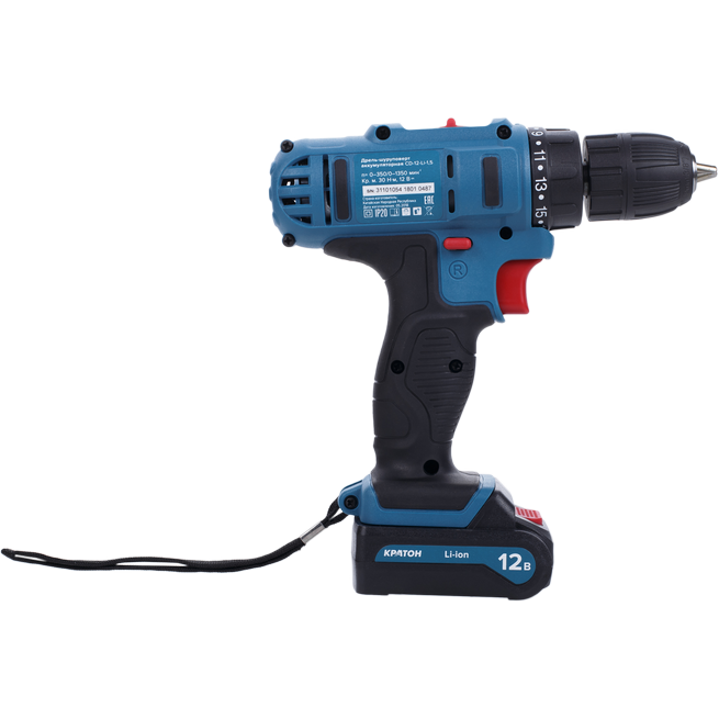 Дрель-шуруповёрт КРАТОН CD-12-Li-1,5 - 3 11 01 054 - фото 3