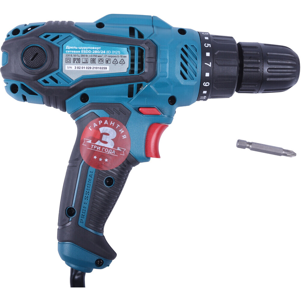 Дрель-шуруповёрт КРАТОН ESDD-280/24 - 3 02 01 029 - фото 3