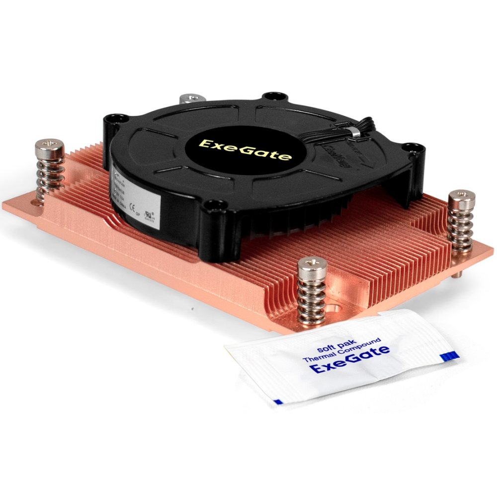 Кулер для серверного процессора ExeGate ESNK-P0062AP4v2.PWM.1U.SP3.Cu