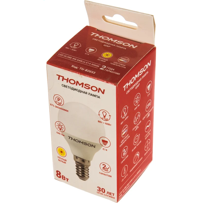 Светодиодная лампочка Thomson TH-B2033 (8 Вт, E14) - фото 2