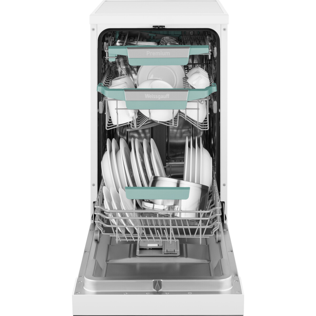 Отдельностоящая посудомоечная машина Weissgauff DW 4539 Inverter Touch AutoOpen White - 432177 - фото 4