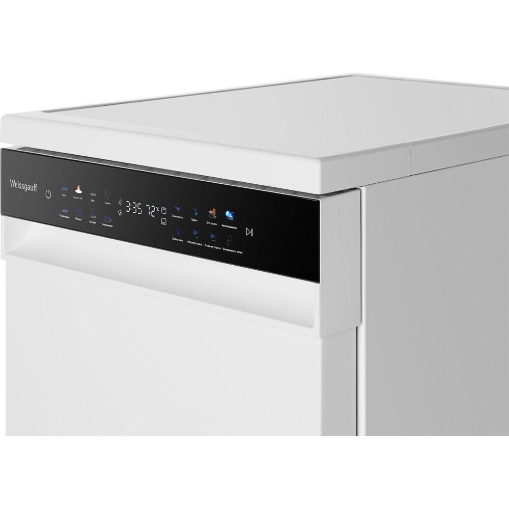 Отдельностоящая посудомоечная машина Weissgauff DW 4539 Inverter Touch AutoOpen White - 432177 - фото 7