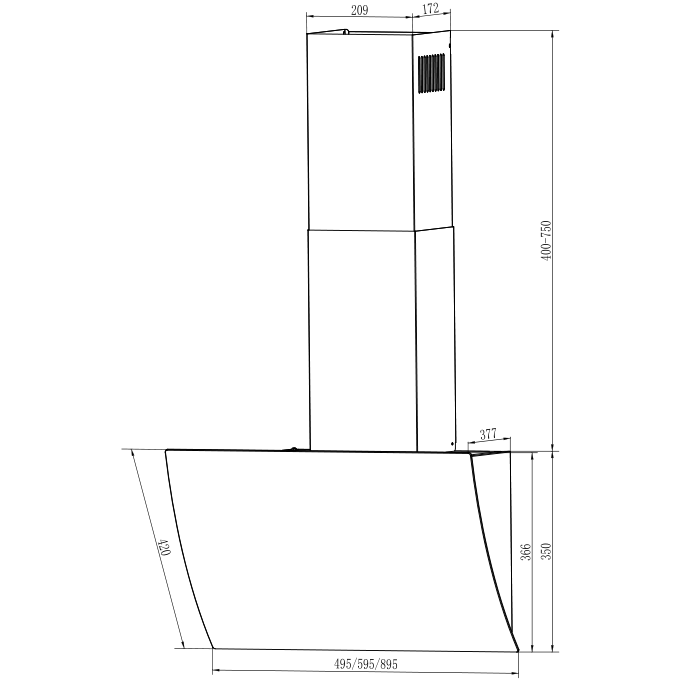 Вытяжка Elikor Wave WH 50 White - 243079 - фото 9