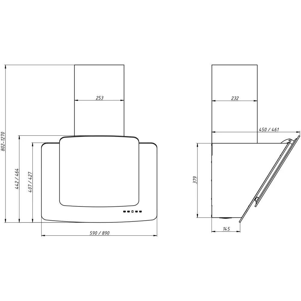 Вытяжка Elikor Кварц 60П-1000-Е4Д Black - 934343 - фото 2