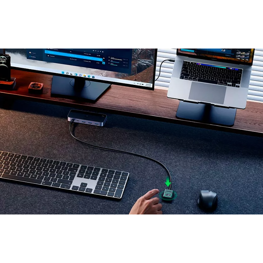 USB переключатель UGREEN USB-C KVM Switch 2-In-4 Grey (CM687) - 25098 - фото 3