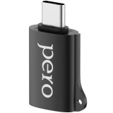 Переходник USB - USB Type-C, PERO AD02 Black (PRAD02TUBK)