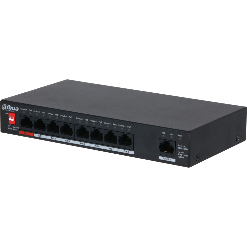 Коммутатор (свитч) Dahua DH-PFS3009-8ET1GT-96 - фото 2