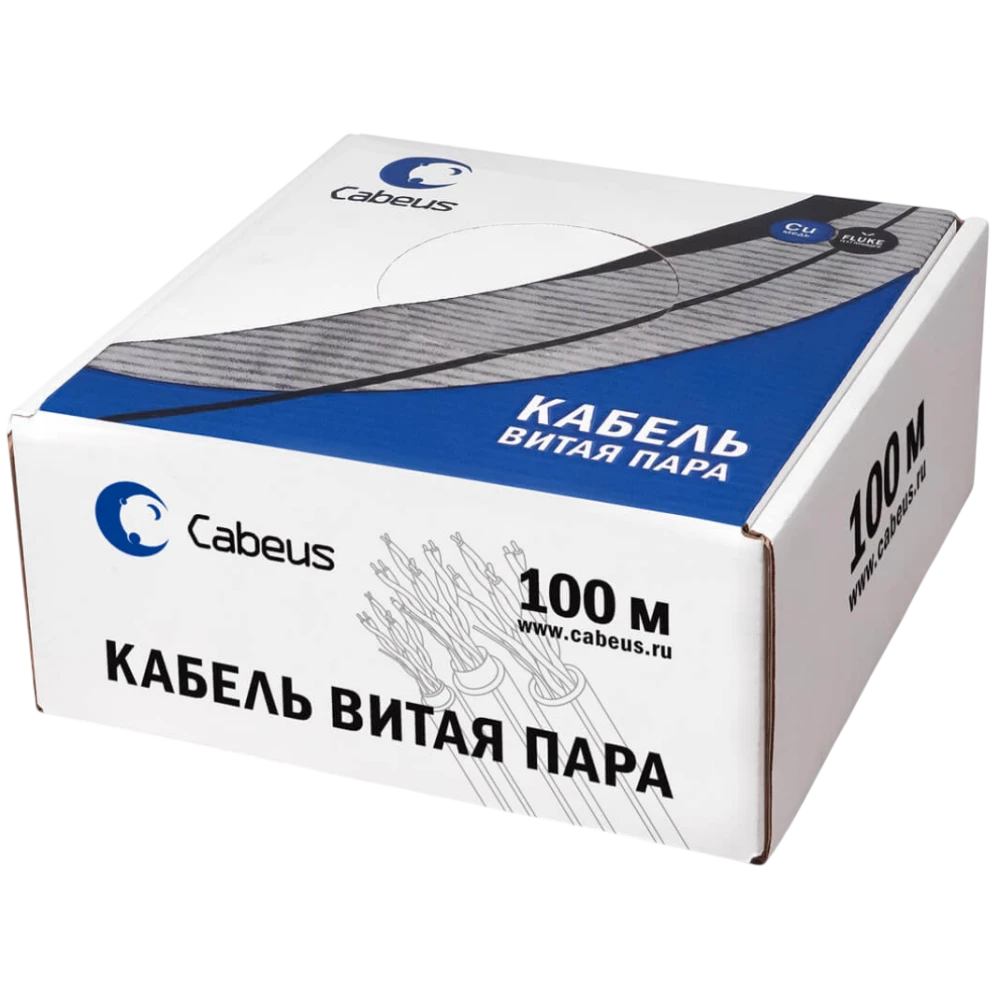 Бухта Cabeus UTP-4P-Cat.5e-SOLID-RD-100, 100м