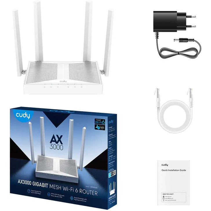 Wi-Fi маршрутизатор (роутер) Cudy WR3000E - фото 3