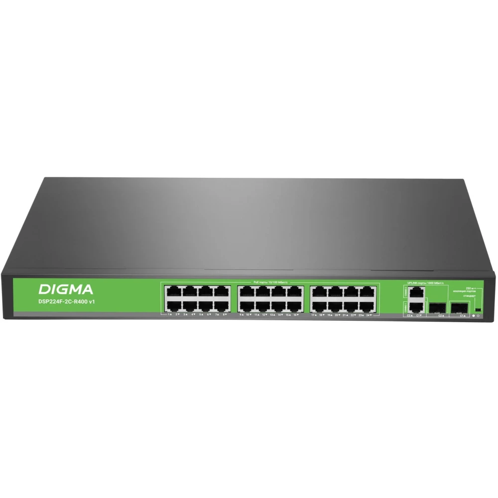 Коммутатор (свитч) Digma DSP224F-2C-R400 V1