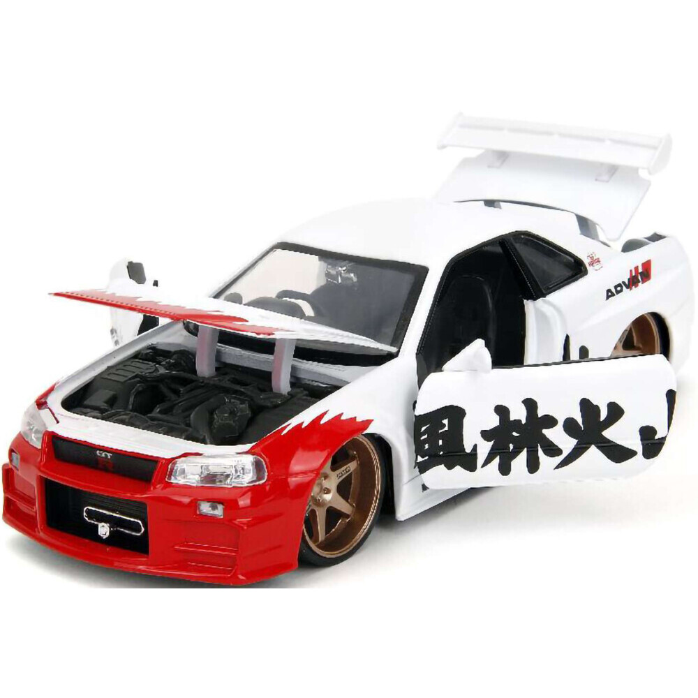 Коллекционная модель с фигуркой Jada Toys 2002 Nissan Skyline GT-R R34 with Ryu - 35114 - фото 4