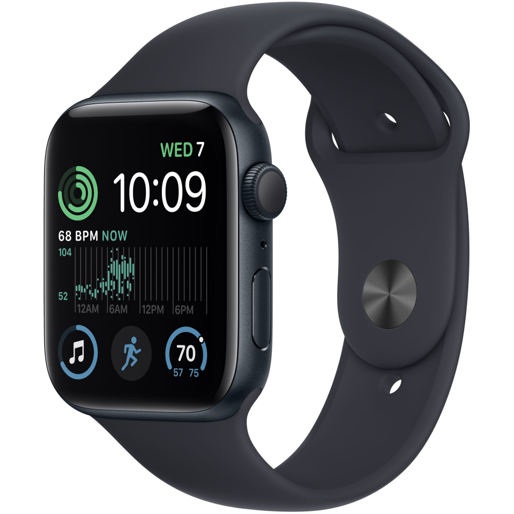 Умные часы Apple Watch SE 2 44mm Midnight Aluminum Case with Midnight Sport Band S/M (MXEJ3) - MXEJ3LL(ZP)/A