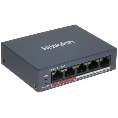 Коммутатор (свитч) HiWatch DS-S504P(B) - фото 2