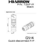 Фитинг быстросъемный для СЖО Barrow TZKMF-M main body+ Black (BA3269)