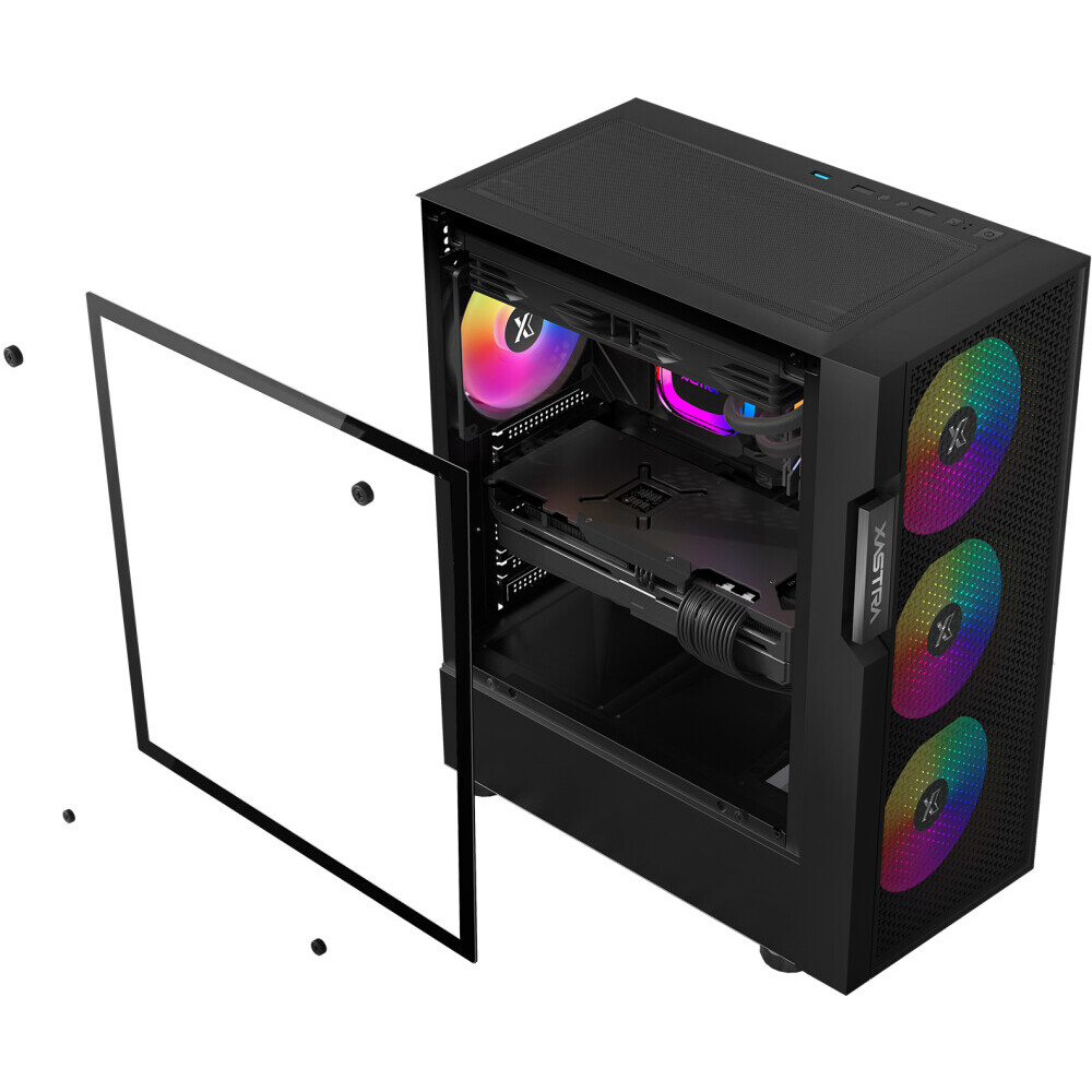 Корпус XASTRA A302 4FRGB Black - A302-BK-FC120FRGB-4F-GL - фото 12