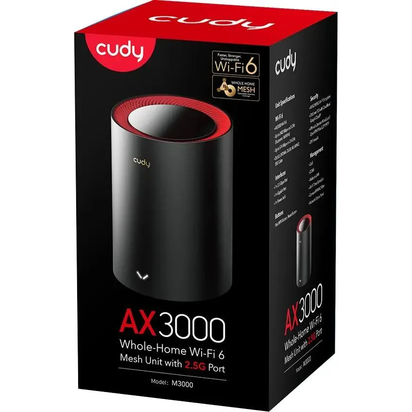 Mesh роутер Cudy M3000 (1 шт.) Black - M3000(1-Pack) - фото 5