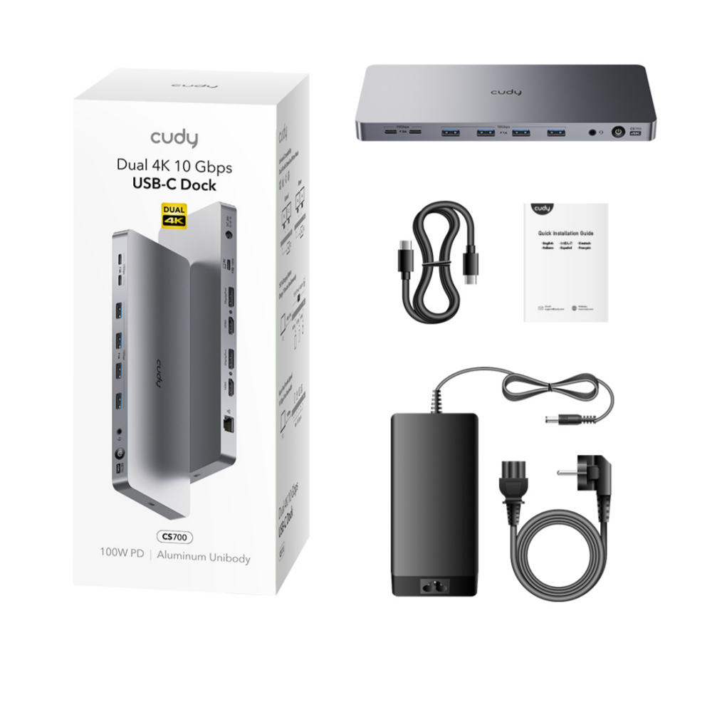 Док-станция Cudy Dual 4K 10 Gbps USB-C Dock (CS700) - фото 3