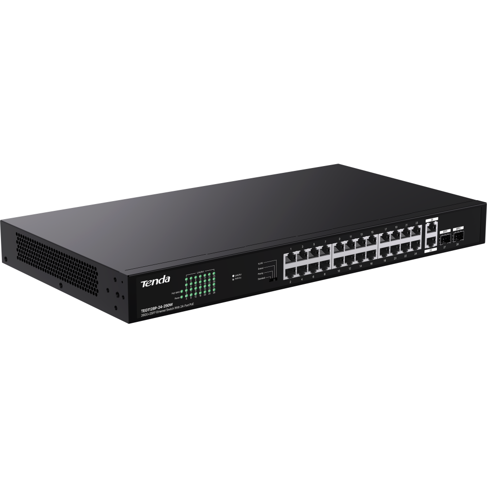 Коммутатор (свитч) Tenda TEG1128P-24-250W - фото 3