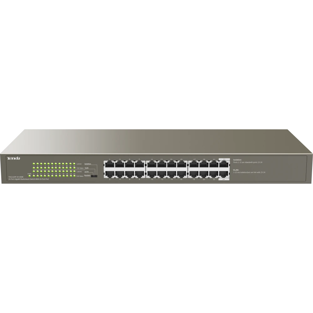 Коммутатор (свитч) Tenda TEG1124P-24-250W