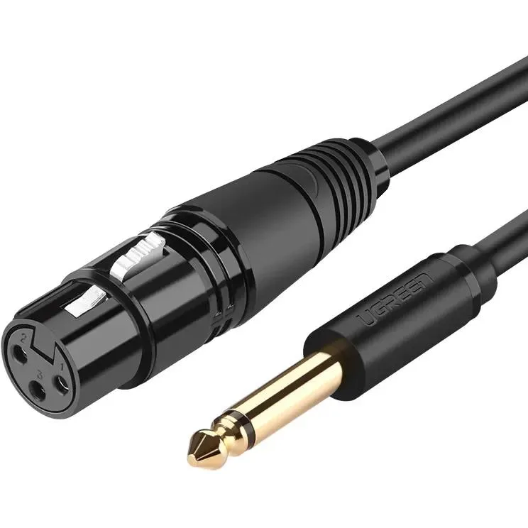 Кабель 6.3 Jack (M) - XLR (F), 2м, UGREEN AV131