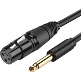 Кабель 6.3 Jack (M) - XLR (F), 2м, UGREEN AV131 (20719)