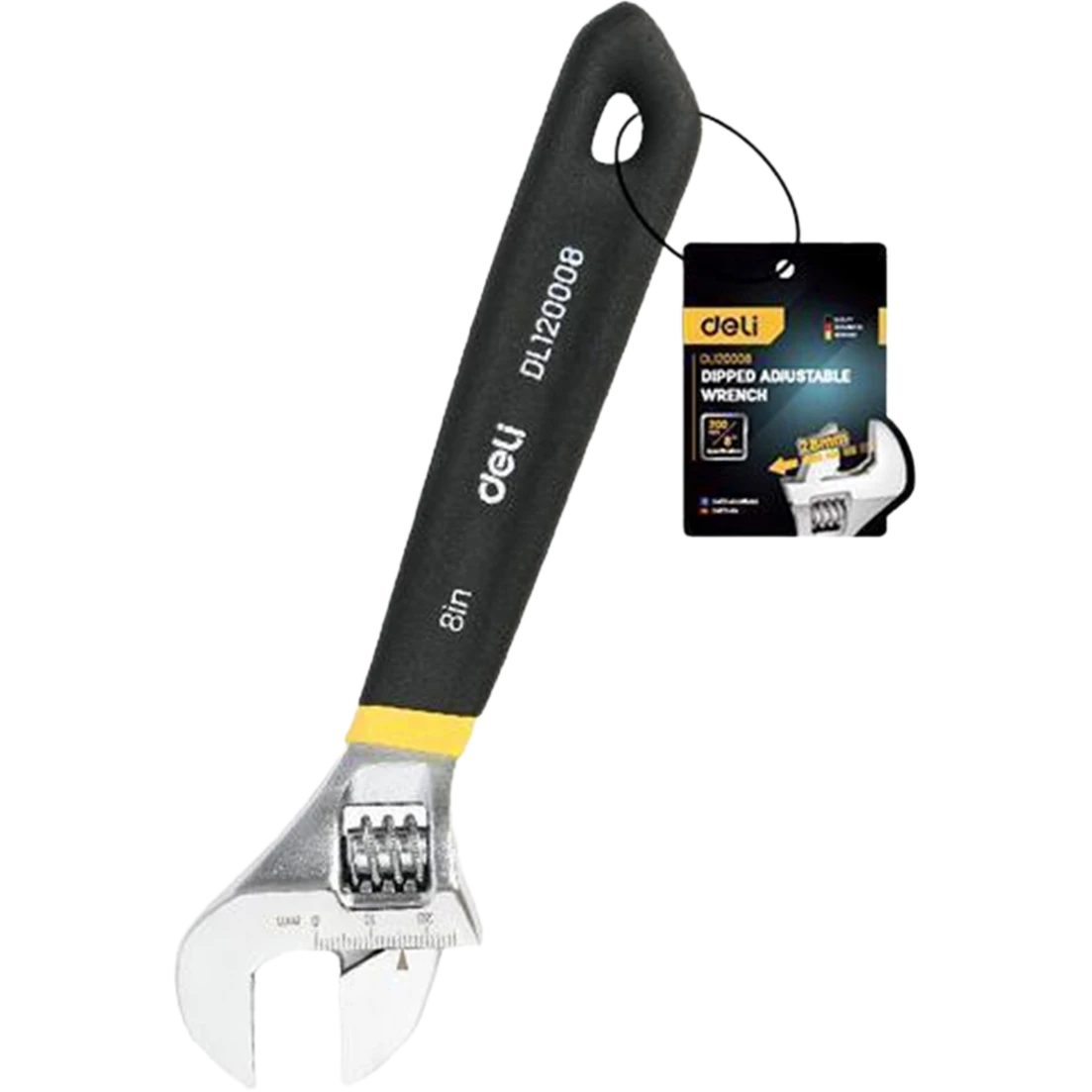 Ключ разводной Deli DL120008 - фото 2