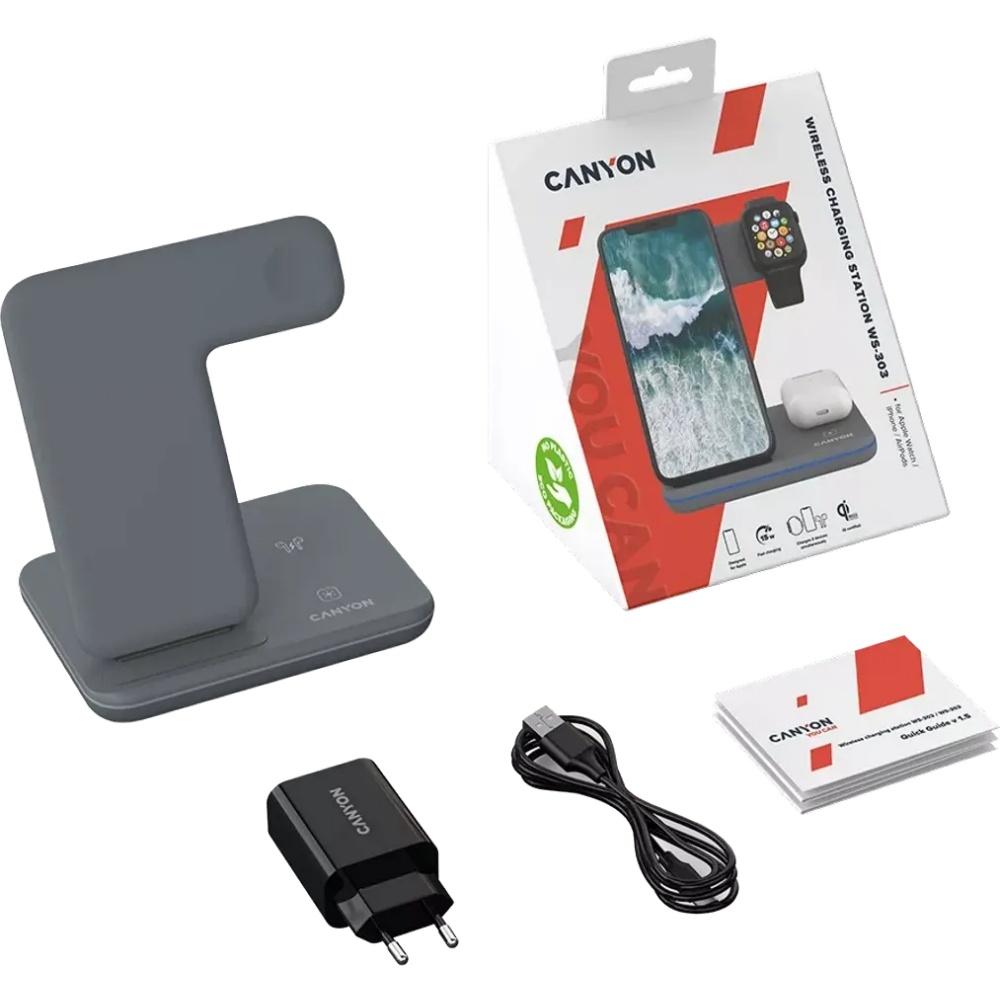 Беспроводное зарядное устройство Canyon CNS-WCS303DG - фото 8