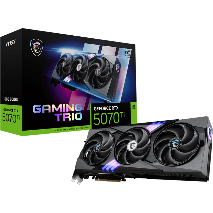 Видеокарта NVIDIA GeForce RTX 5070 Ti MSI OC 16Gb (RTX 5070 Ti 16G GAMING TRIO OC PLUS) - фото 7