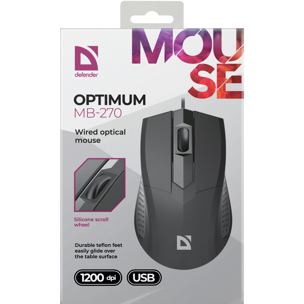 Мышь Defender Optimum MB-270 Black (52271) - фото 4