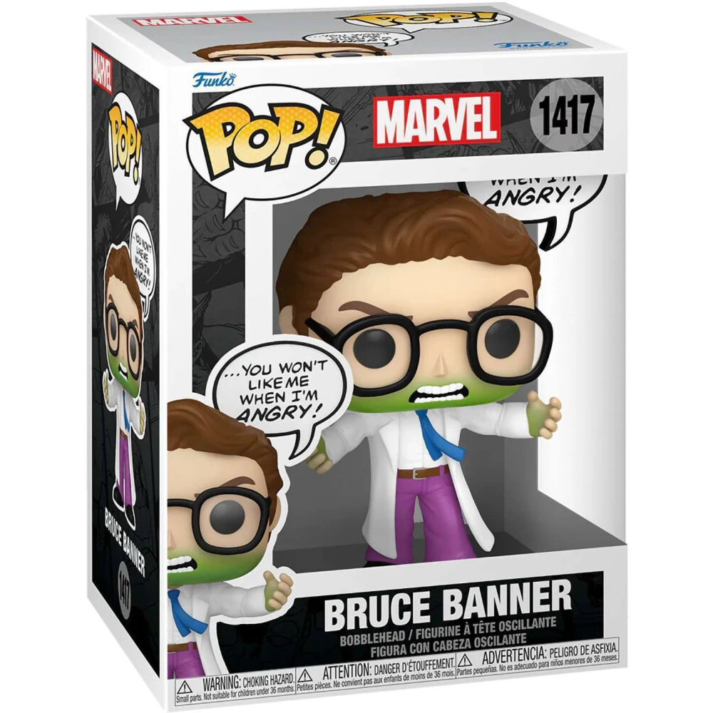 Фигурка Funko POP! Bobble Marvel Comics Bruce Banner (Don't Make me Angry) - 82766 - фото 2