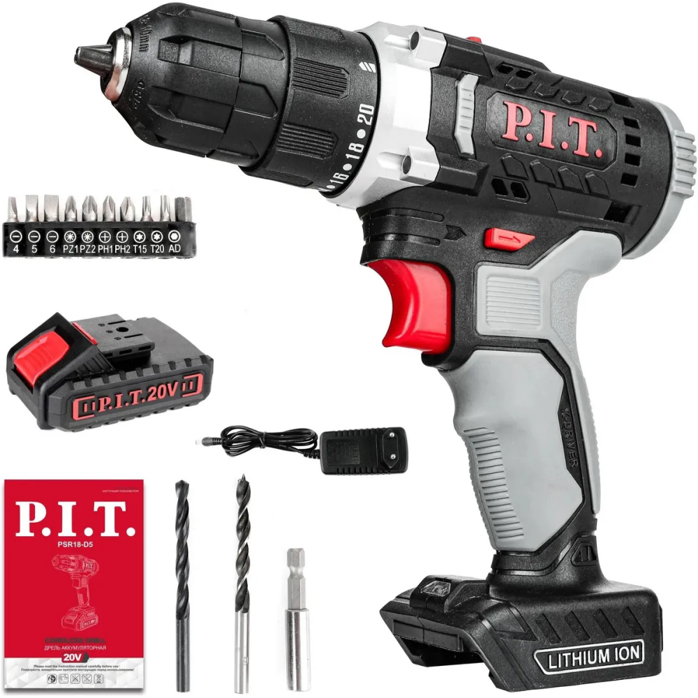 Дрель-шуруповёрт P.I.T. PSR18-D5 Promo - фото 2