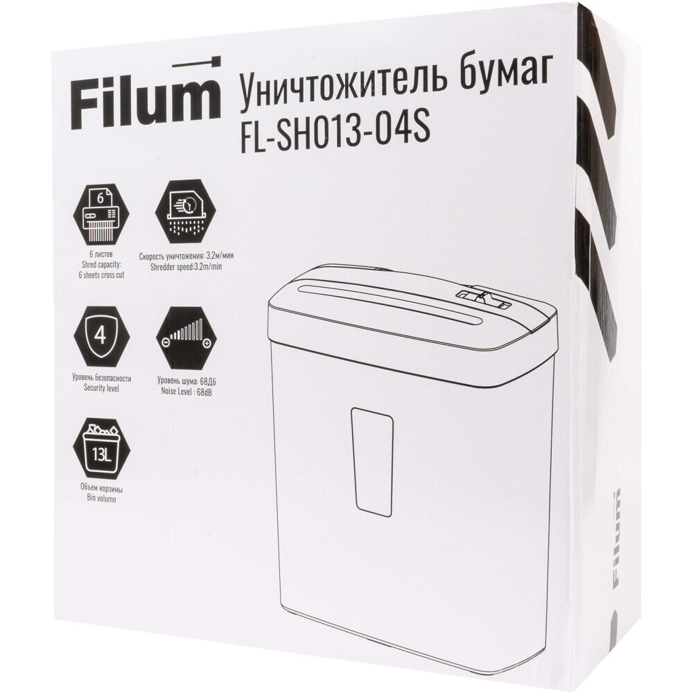 Уничтожитель бумаги (шредер) Filum FL-SH013-04S - фото 12