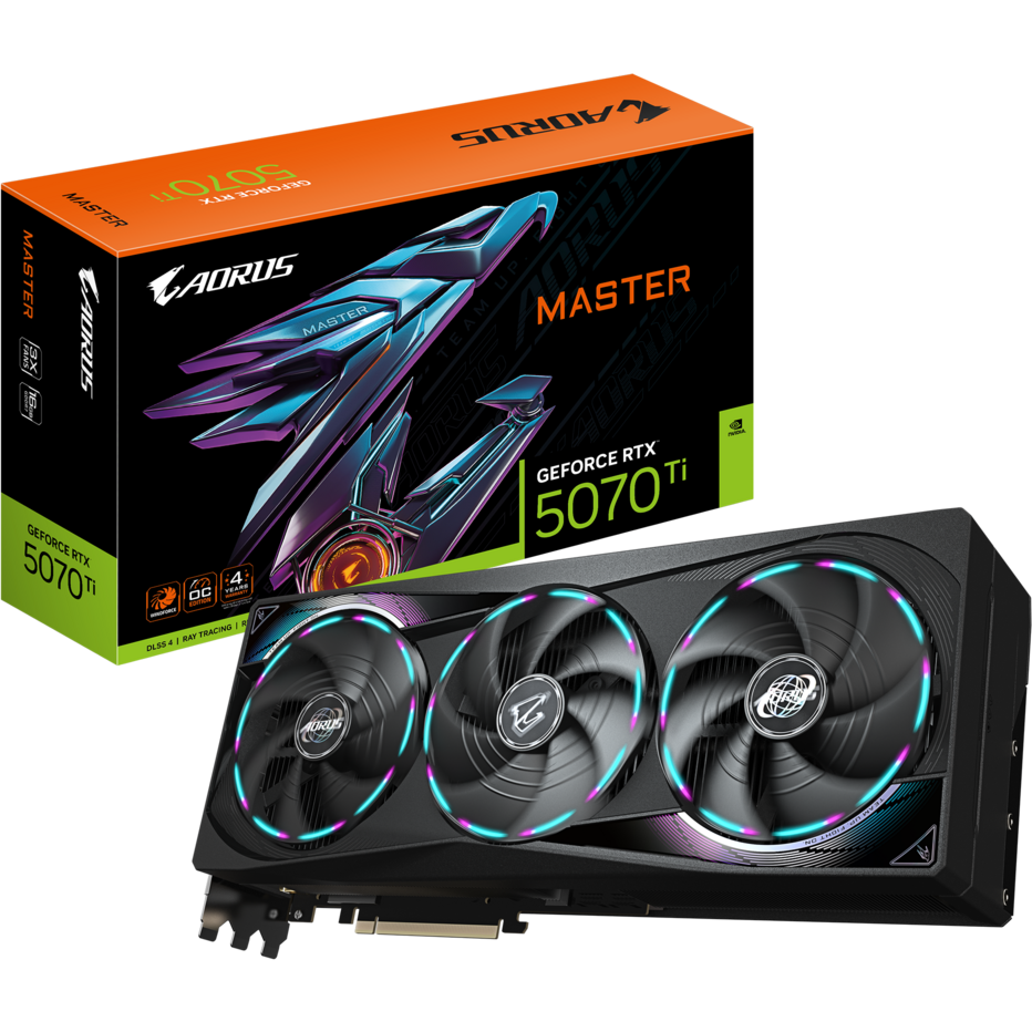 Видеокарта NVIDIA GeForce RTX 5070 Ti Gigabyte AORUS MASTER OC 16Gb (GV-N507TAORUS M-16GD) - фото 10