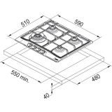 Газовая варочная панель Franke FHTL 604 3G TC OA C (106.0183.080)