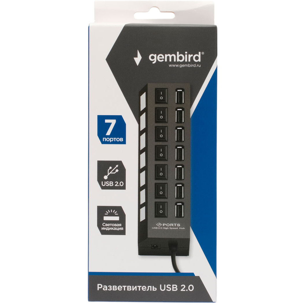USB-концентратор Gembird UHB-U2P7-01 - фото 3