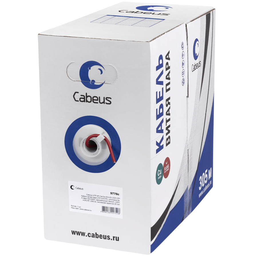 Бухта Cabeus UTP-4P-Cat.5e-SOLID-LSZH-RD, 305м